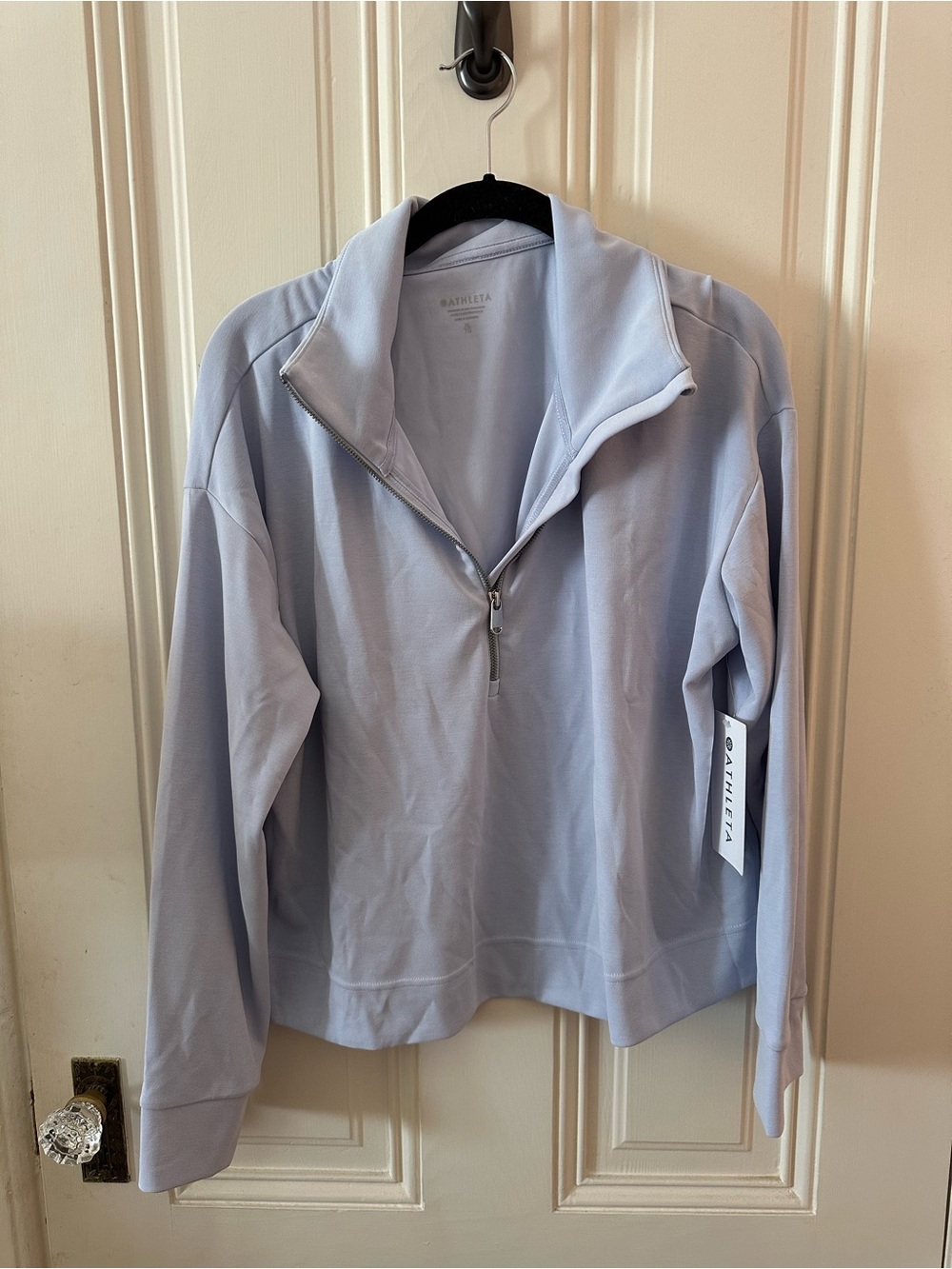 Athleta Light Blue Seasoft Quarter-Zip Pullover Jacket